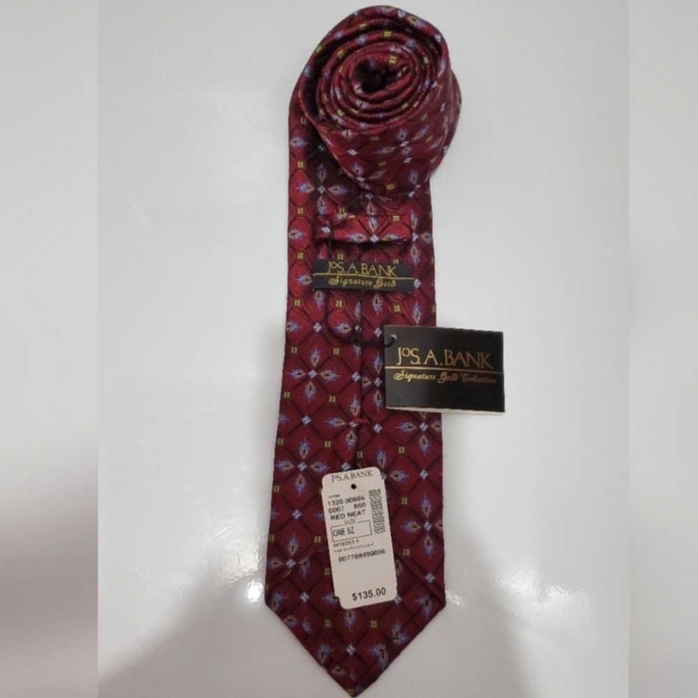 Jos. A. Bank Red Patterned Tie